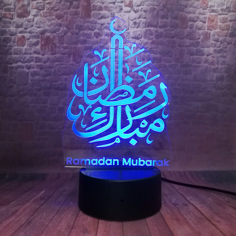 ̽ 󸶴 ٶũ  3D Illusion Nightlight äο ÷  Eid ٶũ Ƽ  ϱ